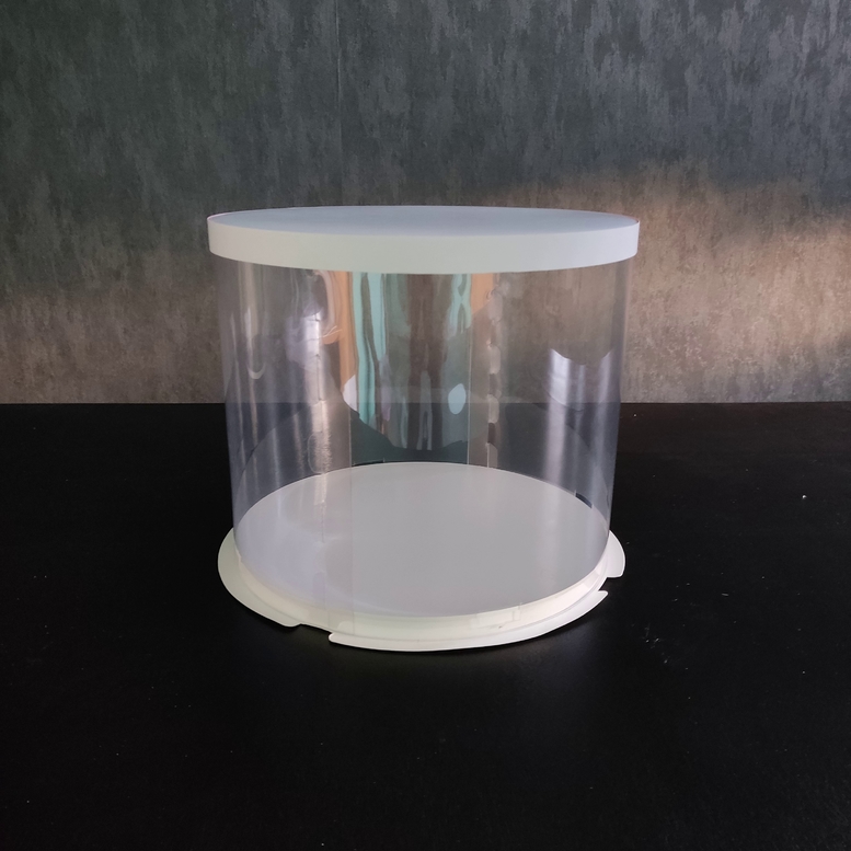 Коробка тубус d300, h250 біла з картонною кришкою